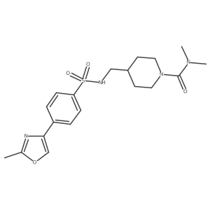 N,N-dimethyl-4-((4-(2-methyloxazol-4-yl)phenylsulfonamido)methyl)piperidine-1-carboxamide结构式