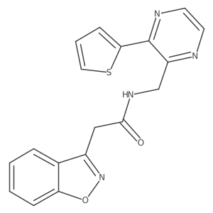 2-(benzo[d]isoxazol-3-yl)-N-((3-(thiophen-2-yl)pyrazin-2-yl)methyl)acetamide结构式