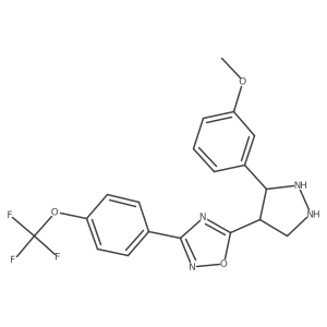 5-[3-(3-Methoxyphenyl)pyrazolidin-4-yl]-3-[4-(trifluoromethoxy)phenyl]-1,2,4-oxadiazole结构式