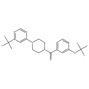 (3-(Trifluoromethoxy)phenyl)(4-(6-(trifluoromethyl)pyrimidin-4-yl)piperazin-1-yl)methanone结构式