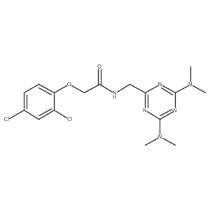 N-((4,6-bis(dimethylamino)-1,3,5-triazin-2-yl)methyl)-2-(2,4-dichlorophenoxy)acetamide结构式