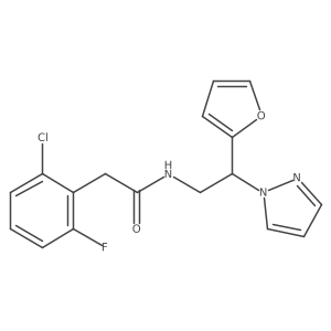 2-(2-chloro-6-fluorophenyl)-N-(2-(furan-2-yl)-2-(1H-pyrazol-1-yl)ethyl)acetamide Structure