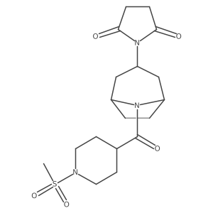 1-((1R,5S)-8-(1-(methylsulfonyl)piperidine-4-carbonyl)-8-azabicyclo[3.2.1]octan-3-yl)pyrrolidine-2,5-dione Structure