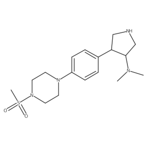 (3R,4S)-N,N-dimethyl-4-(4-(4-(methylsulfonyl)piperazin-1-yl)phenyl)pyrrolidin-3-amine结构式