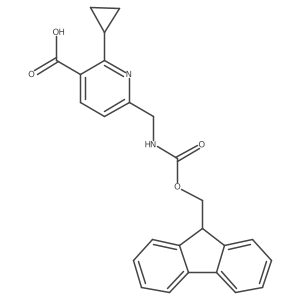 2-cyclopropyl-6-[({[(9H-fluoren-9-yl)methoxy]carbonyl}amino)methyl]pyridine-3-carboxylic acid Structure
