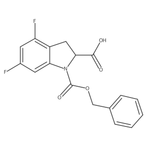 1-[(benzyloxy)carbonyl]-4,6-difluoro-2,3-dihydro-1H-indole-2-carboxylic acid Structure