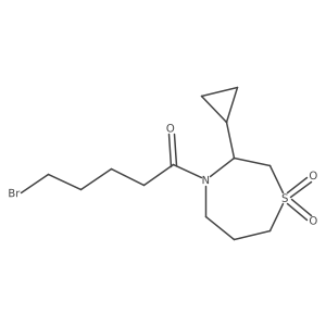 4-(5-Bromopentanoyl)-3-cyclopropyl-1lambda6,4-thiazepane-1,1-dione结构式