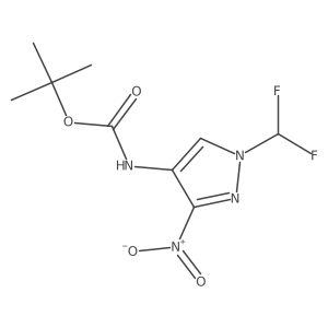 tert-Butyl (1-(difluoromethyl)-3-nitro-1H-pyrazol-4-yl)carbamate结构式