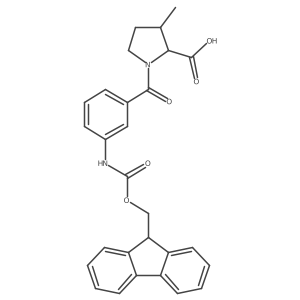 1-[3-({[(9H-fluoren-9-yl)methoxy]carbonyl}amino)benzoyl]-3-methylpyrrolidine-2-carboxylic acid结构式