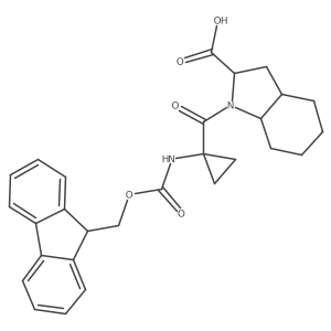 1-[1-({[(9H-fluoren-9-yl)methoxy]carbonyl}amino)cyclopropanecarbonyl]-octahydro-1H-indole-2-carboxylic acid结构式