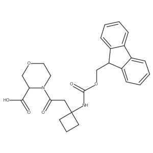 4-{2-[1-({[(9H-fluoren-9-yl)methoxy]carbonyl}amino)cyclobutyl]acetyl}morpholine-3-carboxylic acid Structure