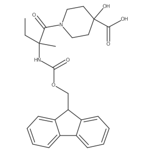 1-[2-({[(9H-fluoren-9-yl)methoxy]carbonyl}amino)-2-methylbutanoyl]-4-hydroxypiperidine-4-carboxylic acid Structure