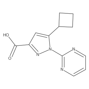 5-cyclobutyl-1-(pyrimidin-2-yl)-1H-pyrazole-3-carboxylic acid结构式