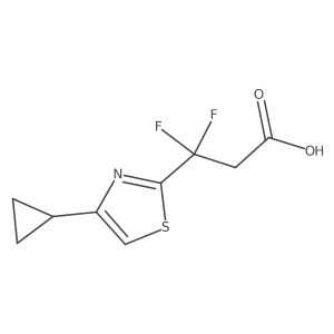 3-(4-Cyclopropyl-1,3-thiazol-2-yl)-3,3-difluoropropanoic acid结构式