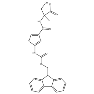 2-{[2-({[(9H-fluoren-9-yl)methoxy]carbonyl}amino)-1,3-thiazol-4-yl]formamido}-3-hydroxy-2-methylpropanoic acid Structure