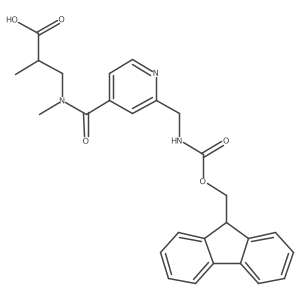 3-(1-{2-[({[(9H-fluoren-9-yl)methoxy]carbonyl}amino)methyl]pyridin-4-yl}-N-methylformamido)-2-methylpropanoic acid结构式