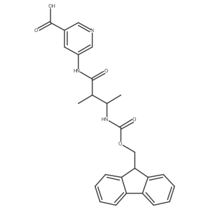 5-[3-({[(9H-fluoren-9-yl)methoxy]carbonyl}amino)-2-methylbutanamido]pyridine-3-carboxylic acid结构式