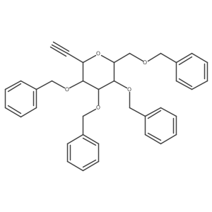 (2R,3R,4R,5R,6R)-3,4,5-tribenzyloxy-2-(benzyloxymethyl)-6-ethynyl-tetrahydropyran Structure