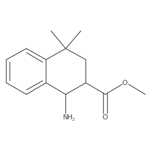 rac-methyl (1R,2R)-1-amino-4,4-dimethyl-1,2,3,4-tetrahydronaphthalene-2-carboxylate结构式