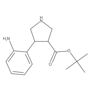 rac-tert-butyl (3R,4S)-4-(2-aminophenyl)pyrrolidine-3-carboxylate Structure