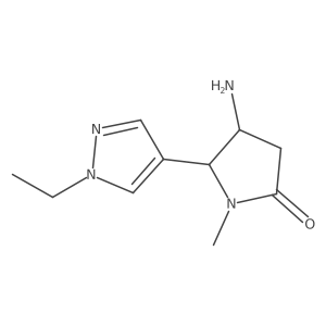 4-amino-5-(1-ethyl-1H-pyrazol-4-yl)-1-methylpyrrolidin-2-one结构式