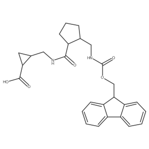 rac-(1R,2S)-2-[({2-[({[(9H-fluoren-9-yl)methoxy]carbonyl}amino)methyl]cyclopentyl}formamido)methyl]cyclopropane-1-carboxylic acid Structure