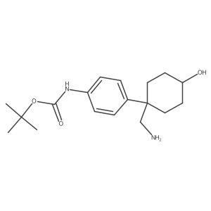 tert-butyl N-{4-[1-(aminomethyl)-4-hydroxycyclohexyl]phenyl}carbamate结构式