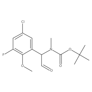 tert-butyl N-[1-(5-chloro-3-fluoro-2-methoxyphenyl)-2-oxoethyl]-N-methylcarbamate结构式