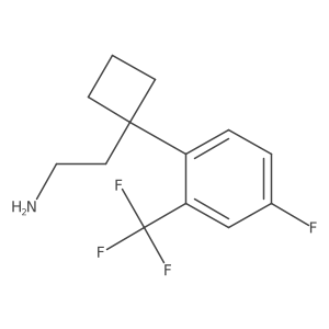 2-{1-[4-Fluoro-2-(trifluoromethyl)phenyl]cyclobutyl}ethan-1-amine结构式