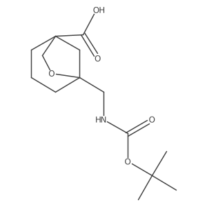 5-[[(2-Methylpropan-2-yl)oxycarbonylamino]methyl]-6-oxabicyclo[3.2.1]octane-1-carboxylic acid结构式