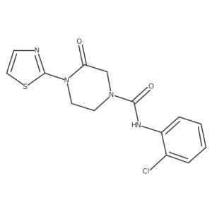 N-(2-chlorophenyl)-3-oxo-4-(1,3-thiazol-2-yl)piperazine-1-carboxamide结构式