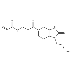 N-{3-[(3aR,7aS)-1-(2-methoxyethyl)-2-oxo-octahydro-1H-imidazo[4,5-c]pyridin-5-yl]-3-oxopropyl}prop-2-enamide结构式