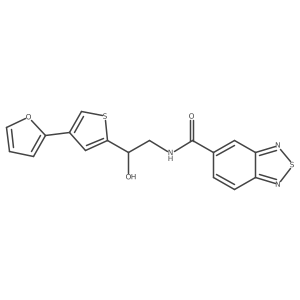 N-{2-[4-(furan-2-yl)thiophen-2-yl]-2-hydroxyethyl}-2,1,3-benzothiadiazole-5-carboxamide结构式