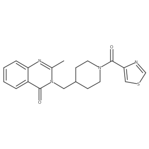 2-Methyl-3-{[1-(1,3-thiazole-4-carbonyl)piperidin-4-yl]methyl}-3,4-dihydroquinazolin-4-one结构式