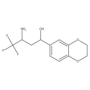 3-Amino-1-(2,3-dihydro-1,4-benzodioxin-6-yl)-4,4,4-trifluorobutan-1-ol结构式