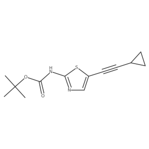 1,1-Dimethylethyl N-[5-(2-cyclopropylethynyl)-2-thiazolyl]carbamate结构式