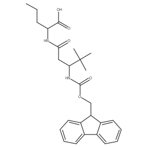 (2S)-2-[3-({[(9H-fluoren-9-yl)methoxy]carbonyl}amino)-4,4-dimethylpentanamido]pentanoic acid Structure