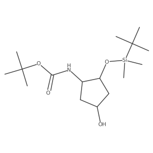 tert-Butyl ((1R,2R)-2-((tert-butyldimethylsilyl)oxy)-4-hydroxycyclopentyl)carbamate结构式