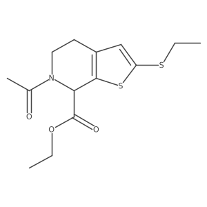 ethyl 6-acetyl-2-ethylsulfanyl-5,7-dihydro-4H-thieno[2,3-c]pyridine-7-carboxylate结构式