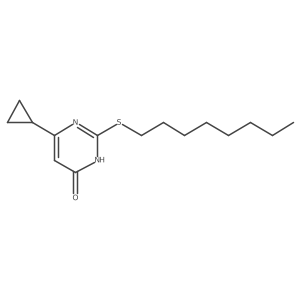 6-Cyclopropyl-2-(octylsulfanyl)-3,4-dihydropyrimidin-4-one结构式