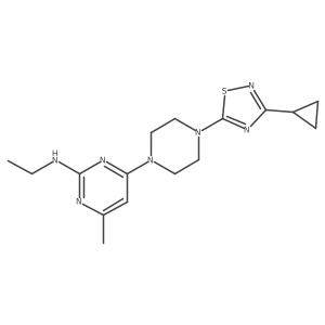 4-[4-(3-cyclopropyl-1,2,4-thiadiazol-5-yl)piperazin-1-yl]-N-ethyl-6-methylpyrimidin-2-amine Structure