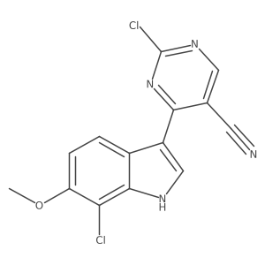 2-chloro-4-(7-chloro-6-methoxy-1H-indol-3-yl)-5-Pyrimidinecarbonitrile Structure