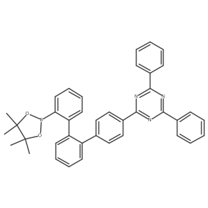 2,4-Diphenyl-6-(2''-(4,4,5,5-tetramethyl-1,3,2-dioxaborolan-2-yl)-[1,1':2',1''-terphenyl]-4-yl)-1,3,5-triazine结构式