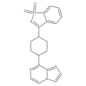3-(4-Imidazo[1,2-a]pyrazin-8-ylpiperazin-1-yl)-1,2-benzothiazole 1,1-dioxide结构式