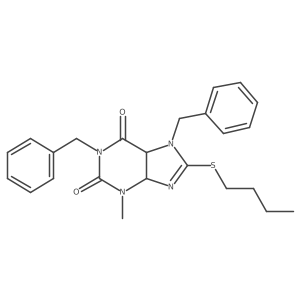 1,7-Dibenzyl-8-butylsulfanyl-3-methyl-4,5-dihydropurine-2,6-dione结构式