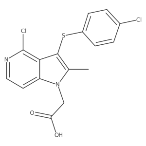 4-Chloro-3-[(4-chlorophenyl)thio]-2-methyl-1h-pyrrolo[3,2-c]pyridine-1-acetic acid结构式