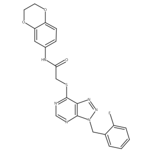 N-(2,3-dihydrobenzo[b][1,4]dioxin-6-yl)-2-((3-(2-fluorobenzyl)-3H-[1,2,3]triazolo[4,5-d]pyrimidin-7-yl)thio)acetamide Structure