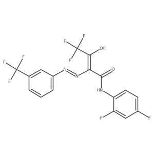 N-(2,4-difluorophenyl)-4,4,4-trifluoro-3-oxo-2-{(Z)-2-[3-(trifluoromethyl)phenyl]hydrazono}butanamide结构式