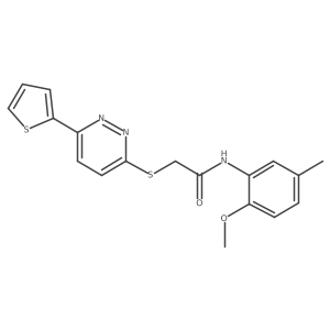 N-(2-Methoxy-5-methylphenyl)-2-{[6-(thiophen-2-YL)pyridazin-3-YL]sulfanyl}acetamide结构式