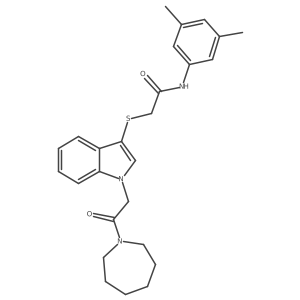 2-((1-(2-(azepan-1-yl)-2-oxoethyl)-1H-indol-3-yl)thio)-N-(3,5-dimethylphenyl)acetamide结构式